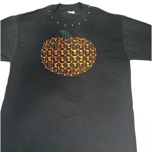 Women’s Halloween Jerzees T-shirt. Black / orange. Size XL